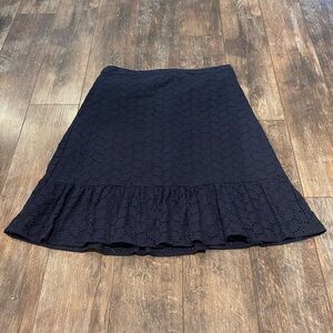Draper James Midnight Blue Eyelet A-Line Skirt
